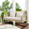 Arhatreya Hollywoodschaukel, Gartenschaukel, Gartenmöbel-Set für den Außenbereich, Beigefarbenes Rattan, graues Sitzkissen, 2 Sitze, mit Sitzkissen und Rückenkissen, abnehmbar und waschbar Beige