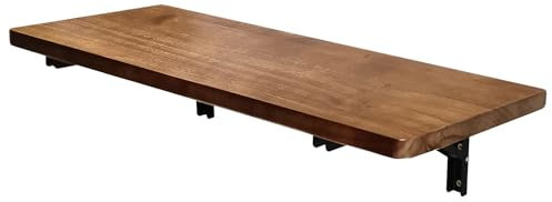 RAUMPA Klapptisch Wand 80x40 cm Wandklapptisch Wandtisch Klappbar Wandschreibtisch Schreibtisch Tisch Holz Braun Klein Groß Lang Schmal Platzsparend Hängend Arbeitsplatte für Küche Esstisch