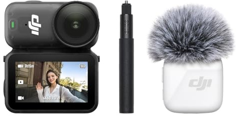 DJI Osmo Nano Vlog Combo (64GB), 4K tragbare Vlogkamera, Mic Mini TX Weiß | Inkl. DJI Mic Mini TX Weiß | 4K/60fps & 143° Weitwinkel | Freihändige POV-Aufnahmen | Magnetisches Trage-Design