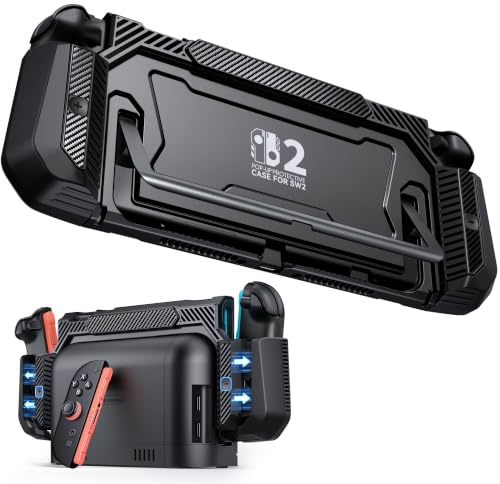 BEBONCOOL GAMING Dockbare Hülle für Nintendo Switch 2, Schutzhülle für Nintendo Switch 2 mit Dockfunktion, inklusive Schnellverschluss für die Joy-Cons und ergonomischem Griff,Schwarz
