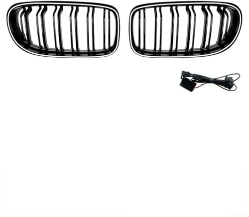 Yuanpgky Glänzendes schwarzes LED-Nieren-Kühlergrill für BMW 3er-Serie E90 E91 LCI 325i 2009–2012