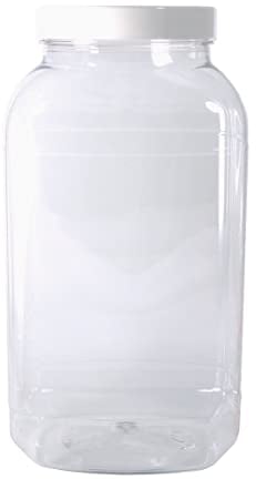 Britten & James Large empty plastic sweet shop style jar with white screw top lid 4430ML Food grade PET plastic - perfect storage container for sweets or dry goods.