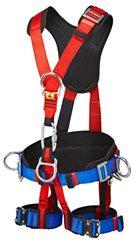 Portwest Portwest 4 Point Comfort Plus Harness, Size: One Size, Colour: Red, FP19RER