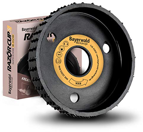 Bayerwald RazorCup - Raspelscheibe - Ø 90 mm x 22,2 mm | schnelles, seitliches Abschleifen von Holz & Holzwerkstoffen | für Winkelschleifer