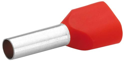 Dönges Zwillings-Aderendhülse, isoliert, 2 x 10,0 mm², 26 mm, rot (Aderendhülse Endhülse Hülse ZwillingsAderendhülse TWIN-Aderendhülse) (Pack à 100 Stück)
