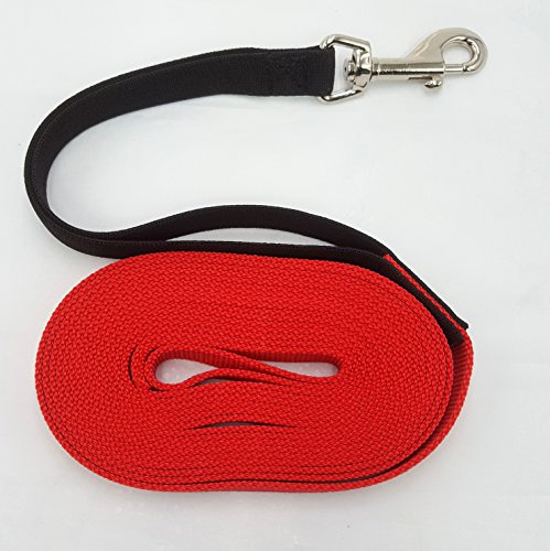 elropet Flex Fährtenleine Schleppleine mit Ruckdämpfer rot 20m-20mm Hundeleine