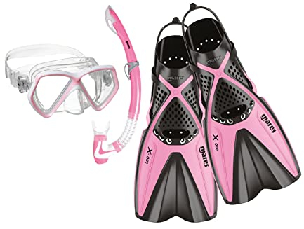 Mares Aquazone Set X-One Pirate, Set bestehend aus Maske, Schnorchel und Flossen für Kinder/Jugendliche, Unisex, Pink, S