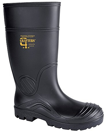 Grafters W408A Mens Wellington Safety Boots Black