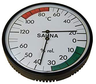 eliga Klimamesser schwarz 160 mm für Sauna