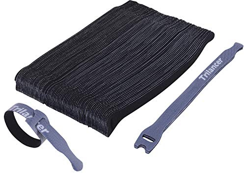 Reusable Cable Straps Wire Ties, Pack of 50 Trilancer Adjustable Cord Fastener Cable Organizer, 8 Inches(Black)