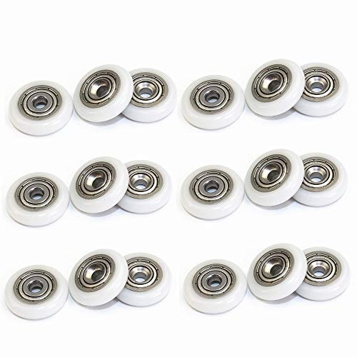 18-PCS 28mm Shower Door Rollers with Nylon and Stainless Steel 420 Material,Guide Roller and Wheel Pulley 6x28x6mm
