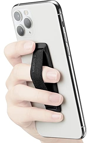 Spigen Flex Strap/Phone Grip/Phone Strap/Handy Halter/Handy Griff Kompatibel mit Allen Handys und Tablets - Schwarz