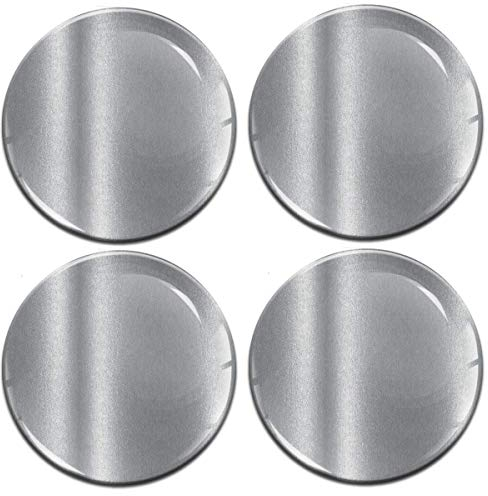 Biomar Labs 4 x 56mm Aufkleber 3D Silikon Silber Für Radkappen Nabenkappen Radnabendeckel Rad-Aufkleber Nabendeckel A 9756