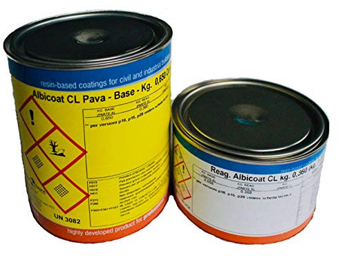 Albicoat cl Pava Ocra Kg.1,000 B+R,formulato epossidico,adatto per alimenti,resina applicabile per pavimenti e pareti e su qualsiasi struttura in ferro e cemento