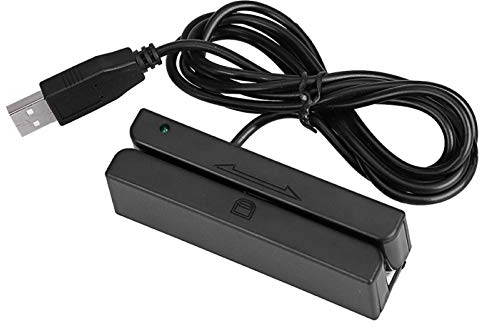 PUSOKEI Kreditkartenleser, USB MSR90 3-Spur Hi-Co Magnetstreifen-Kreditkarten-Swipe-Reader, POS Magstripe-Kartenleser