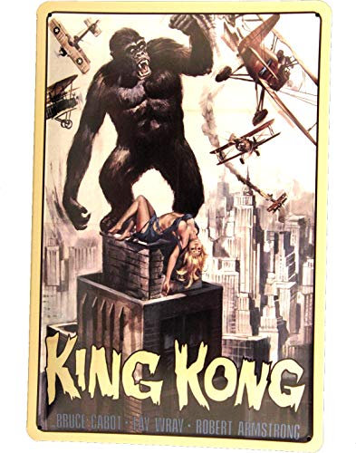 Blechschild 20x30 King Kong im Retro Hollywood Kino Nostalgie Vintage Filmplakat Design