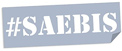 SAEBIS Classic Autoaufkleber weiß oder schwarz - Sticker - Zubehör - Tuning - Autofolie - Klebefolie - Autosticker - Frontscheibe - Heckscheibe (weiß)