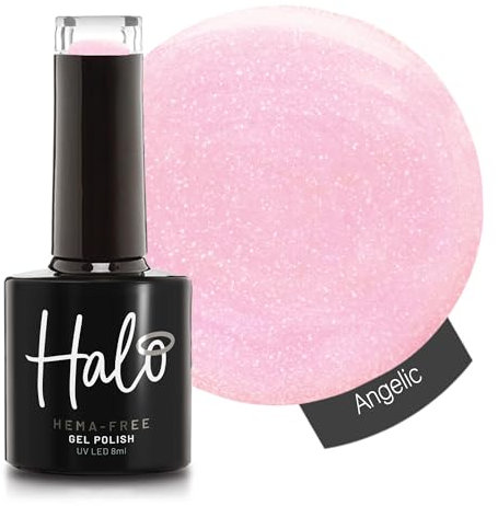 Halo Gel Polish 8ml - Angelic. UV/LED Gel Nail Polish, Long Lasting & Easy To Apply. Nail Art Colours For Manicure & Pedicure. Gel Polish For Professional & Home Use.