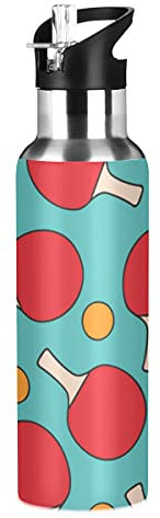 Table Tennis Sport Ball Water Bottle Bpa Free 600ml Stainless Steel Sport Water Bottle for Outdoor Gym Hiking Running