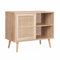 Sideboard mit Rattangeflecht 80 x 39 x 65,8 cm - 2 Ebenen - 1 Tür - Skandinavische Möbelbeine