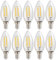 NCC-Licht 10 x LED Filament Leuchtmittel Kerze C35 1W E14 klar 120lm 840 neutralweiß 4000K