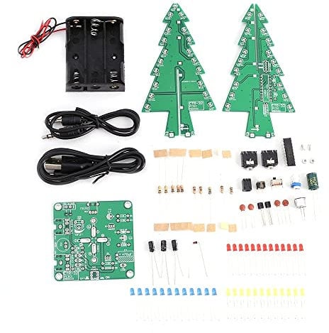 MiOYOOW Christmas Tree DIY Kits, Audio Christmas Tree DIY Module with USB Cable for Christmas Event Celebrations Parties (Red/Green/Blue)