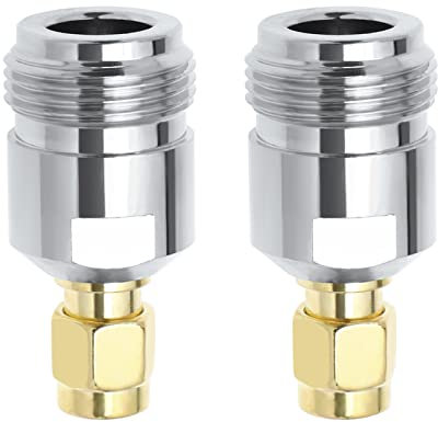 eMagTech 2Pcs N-type Female to SMA Male RF Coax Adapter Replacement N to SMA Coaxial Connector Accessories for Antenna Coaxial Cable Radio Scanner