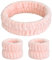 Zimoer Set de Bandeau et Bracelets de Lavage de Visage,Bandeaux de Spa Facial,Bandeau de Maquillage Bandeau de Visage Serre-Tête de Lavage de Visage pour Soins de Peau,Spa,Yoga (Rose)