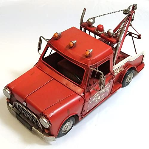 DynaSun Vintage Metall Pickup Abschleppwagen LKW Modell im Retro Stil, Sammlerstück, Maßstab, Länge 31 cm