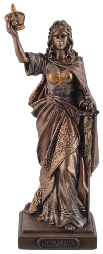 Germanische Göttin Germania, aus Kunststein, mit Bronzefarbe von Künstlerhand bemalt, by Veronese