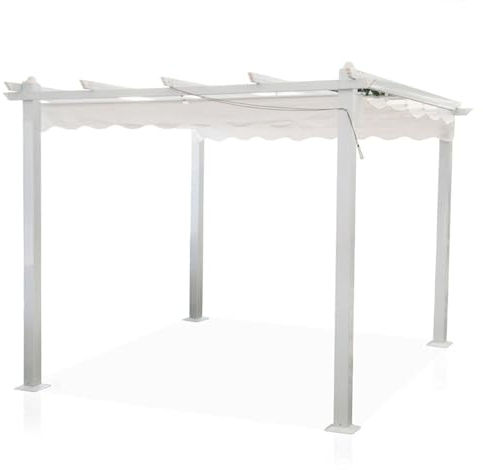 Decorspace Telo di ricambio per gazebo Astoria copertura in poliestere pergolato moderno 3 x 4 mt Bianco