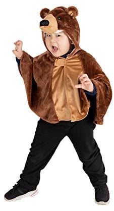 Seruna Braunbär-Kostüm, F148 92-110, Umhang für Klein-Kind Kind-er, Grizzly Bär-en Kostüm-e Fasching Karneval Kleinkinder-Karnevalskostüme Kinder-Faschingskostüme