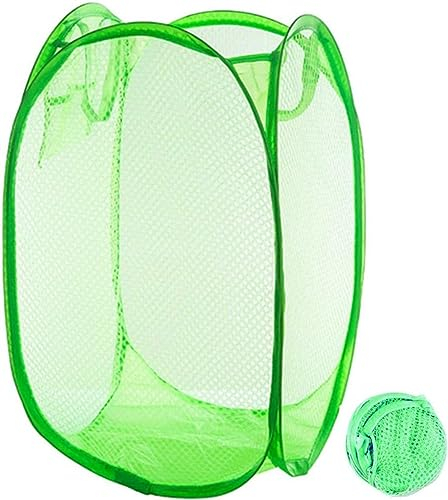 König Design Wäschekorb Grün - Faltbarer Wäschesack Pop Up Laundry Basket Ideal Wäschetonne und Wäschepuff für Kinderzimmer Schmutzwäschebehälter Klappbarer Wäschekorb Stoff, Reise-Wäschesack