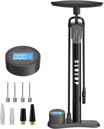 CLOLOP Bike Floor Pump with Digital Gauge,Bike Pump High Pressure 160 PSI,Bicycle Pump with Air Ball Pump Inflator Fits Schrader and Presta Valve Solid Performance Essential Cycling Accessory