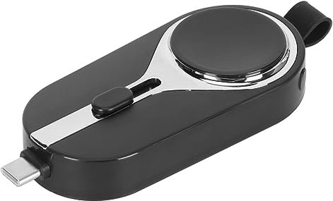 2-in-1-Notfallladegerät, Powerbank Typ C, 2000 MAh, Handy-Akkubank mit Schlüsselanhänger, Typ-C-Ladeakkubank für Uhrentelefone (Black)