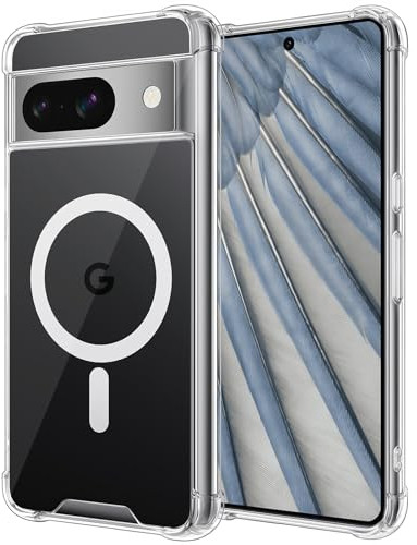 BENNALD Magnetisch Hülle für Google Pixel 8A Stoßfeste Transparente Handyhülle mit militärischem Schutz, Kompatibel mit MagSafe Zubehör