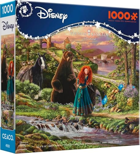 Ceaco - Disney - Pixar - Thomas Kinkade - Brave - 1000 Teile Puzzle für Erwachsene - Herausforderndes Puzzle perfekt für Spieleabende