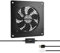 Euroharry 120mm Festes Thermostat-Steuerung gesteuertes leises Lüftersystem, USB-Ventilator, 5V-Ventilator mit modernem gebürstetem schwarzem Aluminiumrahmen für Heimkino-AV-Schränke