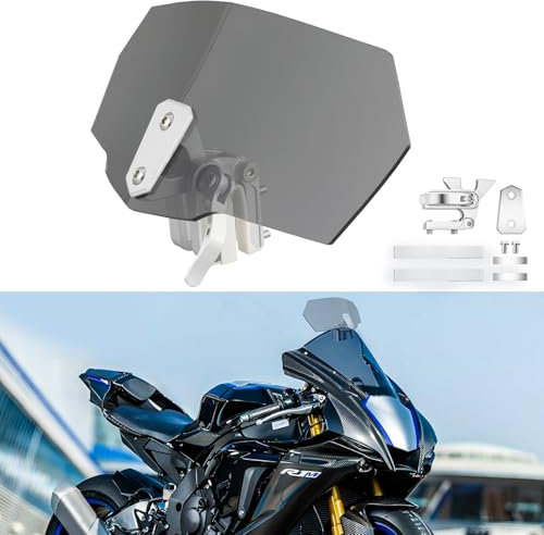DREAMIZER Parabrisas Universal de Motocicleta, Deflector cupula Moto, Deflector de Viento Compatible con CBR1000RR CBR250 CBR600 PCX125 YZF R1 R3 R6 Tracer 900 V-Strom 250 650XT R1200GS F800GT