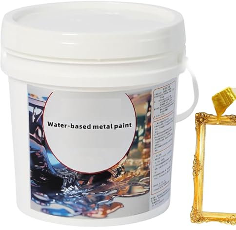 Générique Peinture Or Liquide,Peinture Pour Meubles Or, Peinture à base d'eau en feuille d'or, Peinture en feuille d'or à base d'eau longue durée, liquide de peinture à l'or à base d'eau