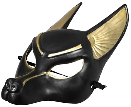 Cabilock Anubis-Maske Gesicht Karnevalsmasken Retro-Rade- Rade Für Männer Kabuki- Männer nball nball n Halb- - Kostümzubehör Plastik