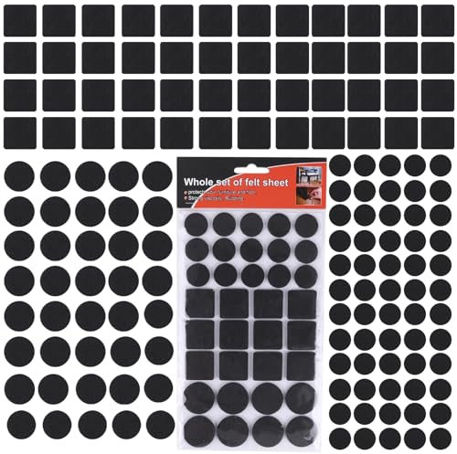 DERAYEE 140 Stück 3mm Filzgleiter Selbstklebend für Stühle und Möbel - Schwarze Möbelgleiter Mit Idealer Klebkraft für Bodenschutz