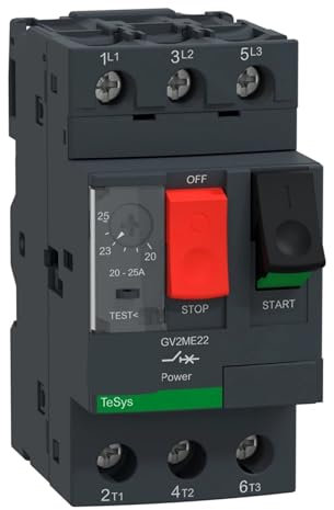 KVEIYIIC GV2ME22 3P 20-25A bornes à vis magnétiques Thermiques disjoncteur de Moteur