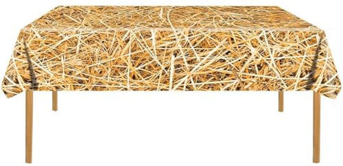 Keuyeo Grüne Gras-heu-tischdecke, wasserdichte Tischdecken, Rechteckige Tischdecke, Natur-Themen-tischdecken Für Partys, Zubehör, Dekoration