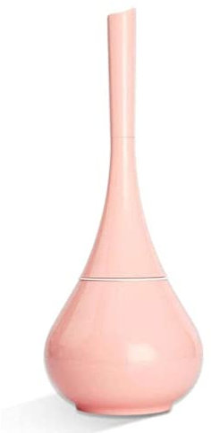 Escobilla de inodoro y soporte para baño, juego de cepillo de inodoro completamente cerrado, jarrón desmontable, soporte para escobilla de inodoro (rosa)