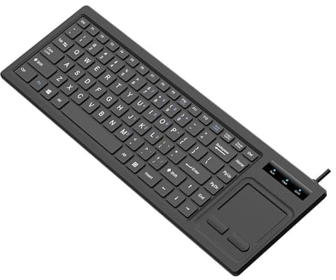 Industrial trackpad keyboard with touchpad and USB hub for efficient data entry