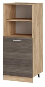 Vicco Herdumbauschrank R-Line, Herdschrank, Edelgrau, 60 cm