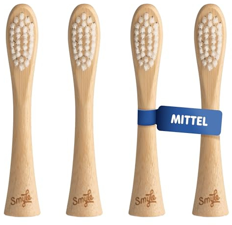 SMYLE Sonic Elektrobürstenaufsatz - Weiche Borsten - 4 Stück- Plaqueentfernung - Zahnfleischschonend - Effektive Fleckenentfernung - Zahnschmelzschutz - Biologisch abbaubar - Keine Plastikverpackung