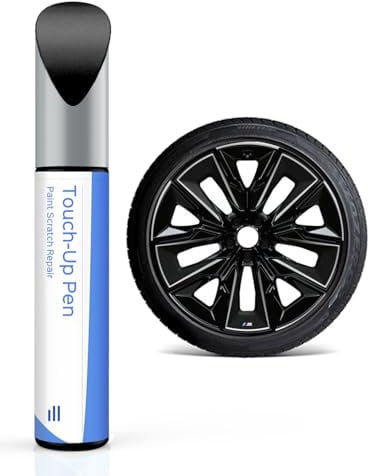 Peinture de retouche noire brillante pour jantes BMW - Réparation DIY des dommages causés par les trottoirs avec peinture assortie