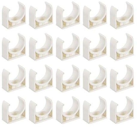 20Pcs 20mm PVC Pipe Clips, Hose Clamps for Plumbing/Central Heating/Garden Irrigation, PEX Tube Hanger